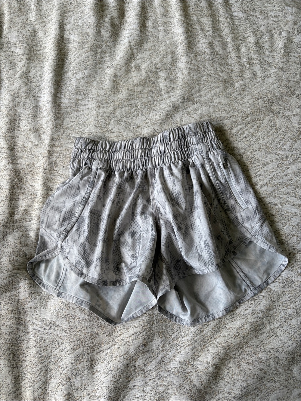 lululemon athletica Light Gray Patterned Athletic Shorts